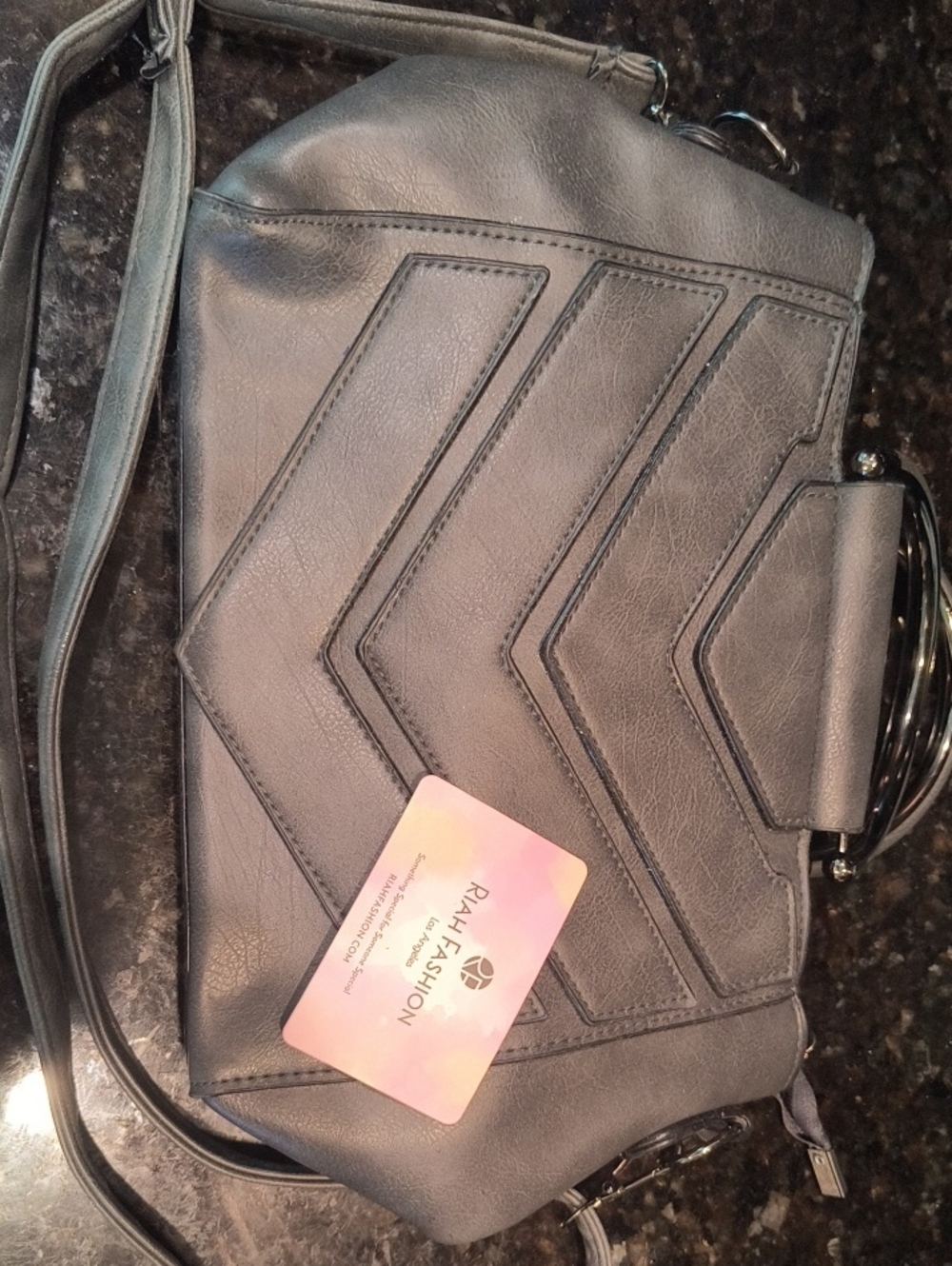 Black Chevron Crossbody Bag